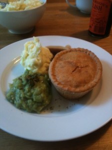 The finest mushy peas and meat pie